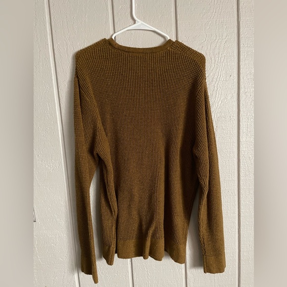 Unisex Brown Hawker Rye Thermal Crewneck Sweater. Pullover Sweater Relaxed Fit. - Picture 2 of 3